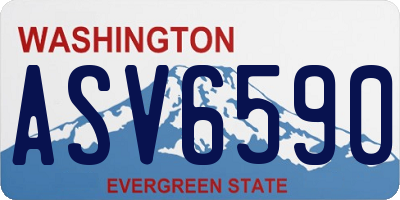 WA license plate ASV6590