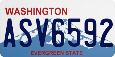 WA license plate ASV6592