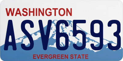 WA license plate ASV6593