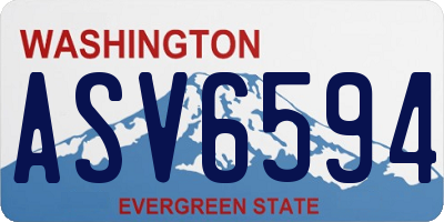 WA license plate ASV6594