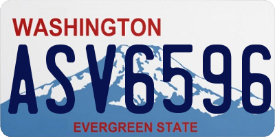 WA license plate ASV6596