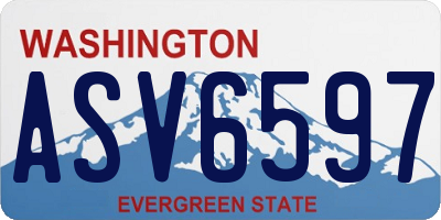 WA license plate ASV6597