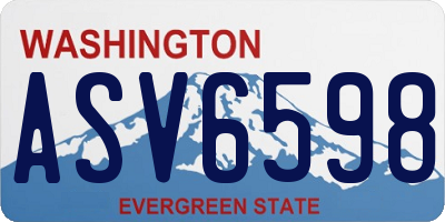 WA license plate ASV6598