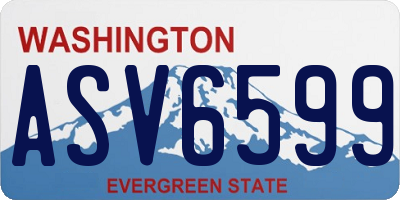 WA license plate ASV6599