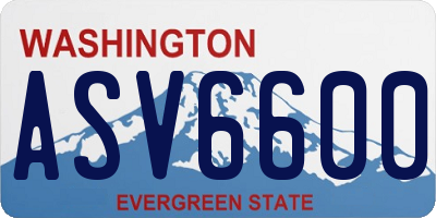 WA license plate ASV6600