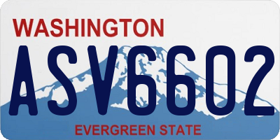 WA license plate ASV6602