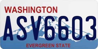 WA license plate ASV6603