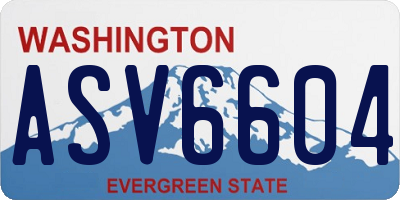 WA license plate ASV6604
