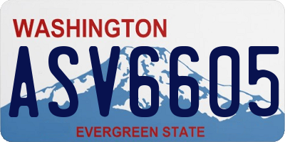 WA license plate ASV6605
