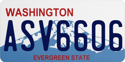 WA license plate ASV6606
