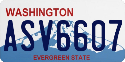 WA license plate ASV6607