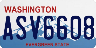 WA license plate ASV6608