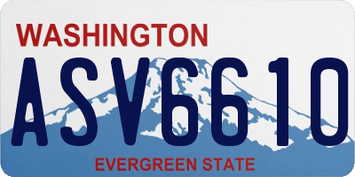 WA license plate ASV6610