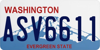WA license plate ASV6611