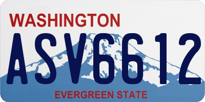 WA license plate ASV6612