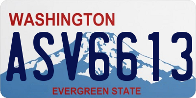 WA license plate ASV6613