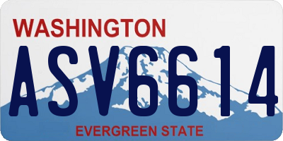 WA license plate ASV6614