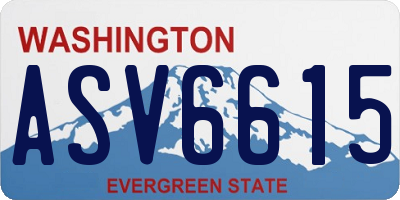 WA license plate ASV6615