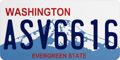 WA license plate ASV6616