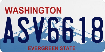 WA license plate ASV6618