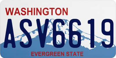 WA license plate ASV6619