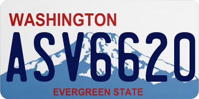 WA license plate ASV6620