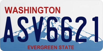WA license plate ASV6621