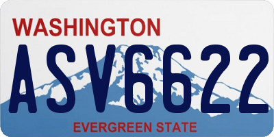 WA license plate ASV6622