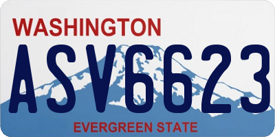 WA license plate ASV6623