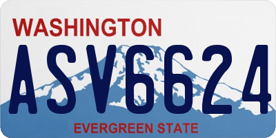 WA license plate ASV6624