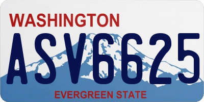 WA license plate ASV6625