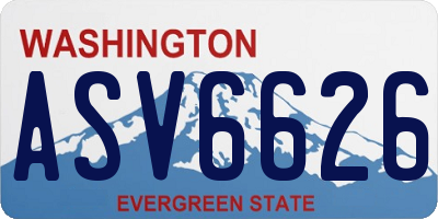 WA license plate ASV6626