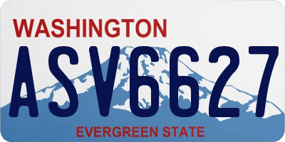 WA license plate ASV6627