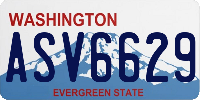 WA license plate ASV6629
