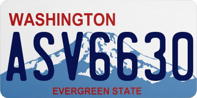 WA license plate ASV6630