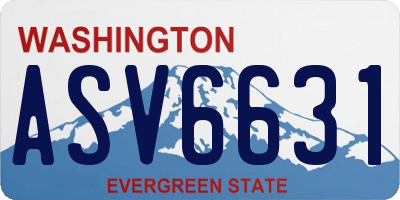 WA license plate ASV6631