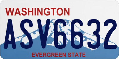 WA license plate ASV6632