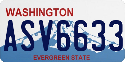 WA license plate ASV6633