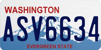 WA license plate ASV6634