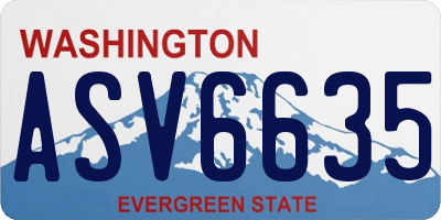 WA license plate ASV6635