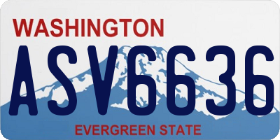 WA license plate ASV6636