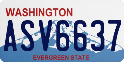 WA license plate ASV6637