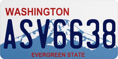 WA license plate ASV6638