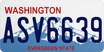 WA license plate ASV6639