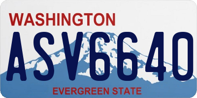 WA license plate ASV6640