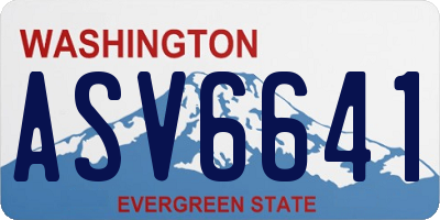 WA license plate ASV6641