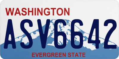 WA license plate ASV6642