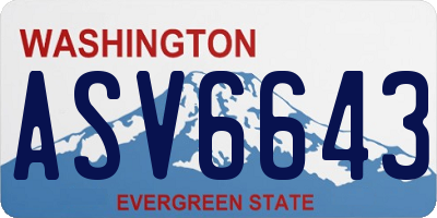 WA license plate ASV6643