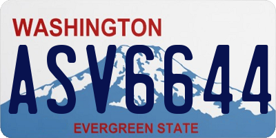 WA license plate ASV6644