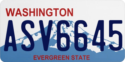 WA license plate ASV6645